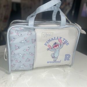 Primark Stitch initial R 3 piece cosmetic bag (flaw see photo)